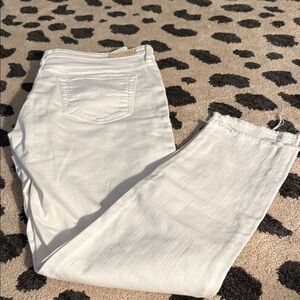 Ag Adriano Goldschmied White Cropped Jeans